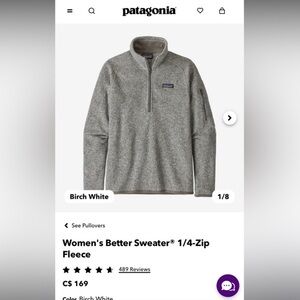 Patagonia better sweater half zip grey